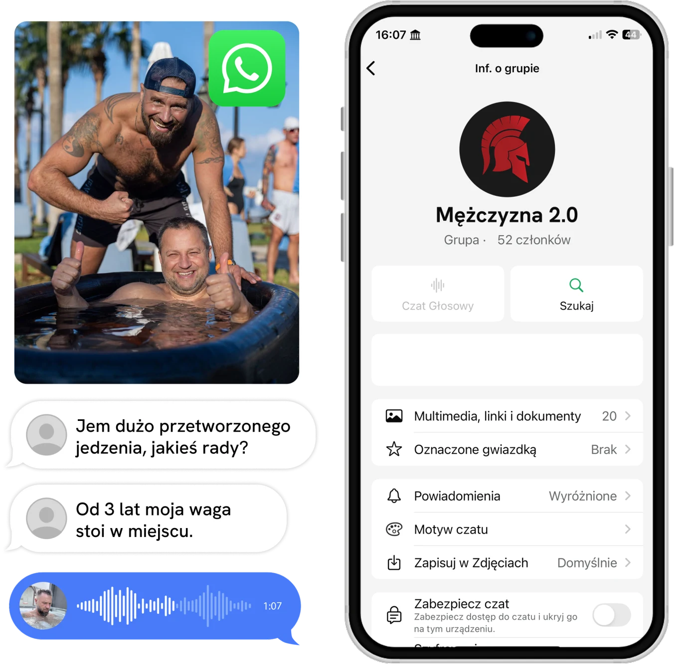 Bractwo Mężczyzny 2.0: prywatna grupa i codzienny kontakt uczestników.