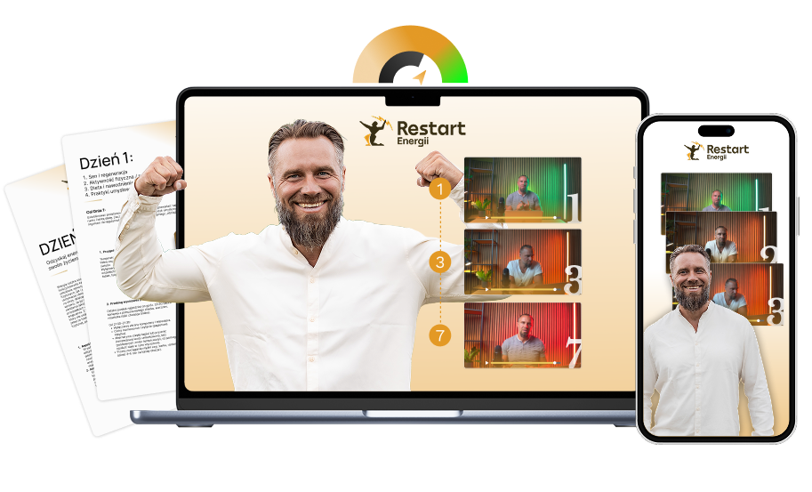 Restart Energii, podgląd platformy na laptopie i telefonie